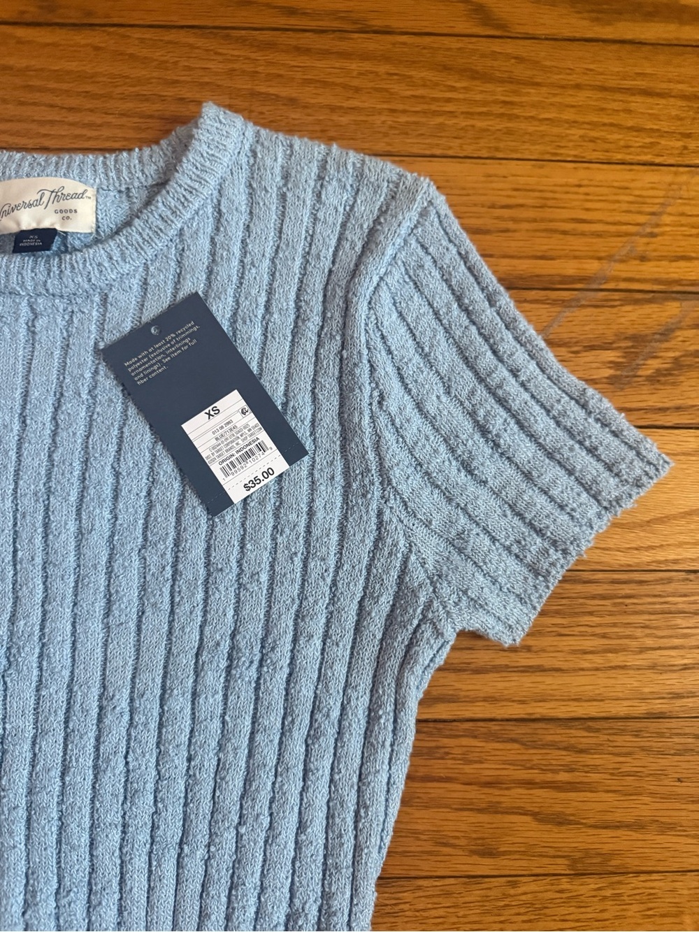 Universal Thread Light Blue Ribbed Knit Mini Dress - Picture 3 of 4